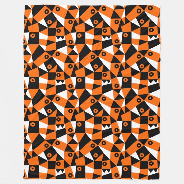 Geometric Abstrakt 030919 - Orange Fleecedecke (Vorderseite)