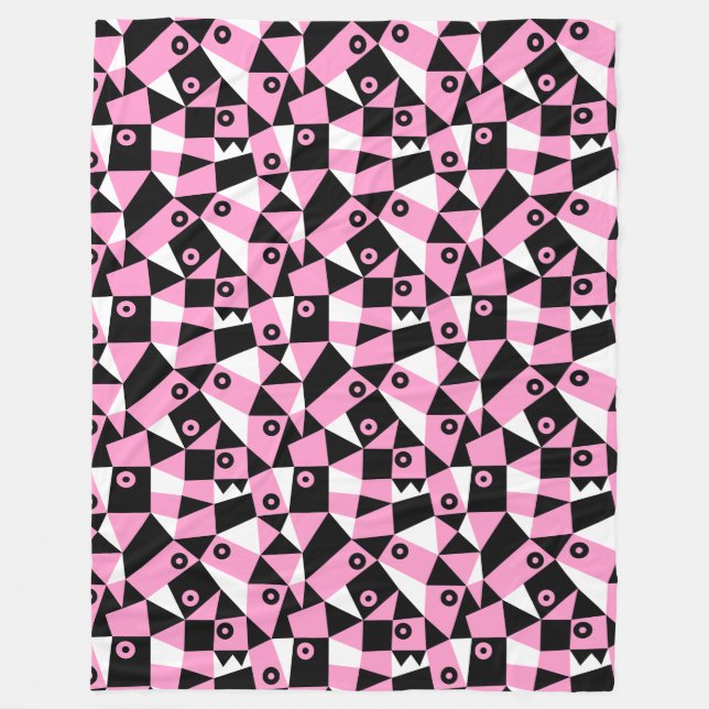 Geometric Abstrakt 030919 - Pink Fleecedecke (Vorderseite)