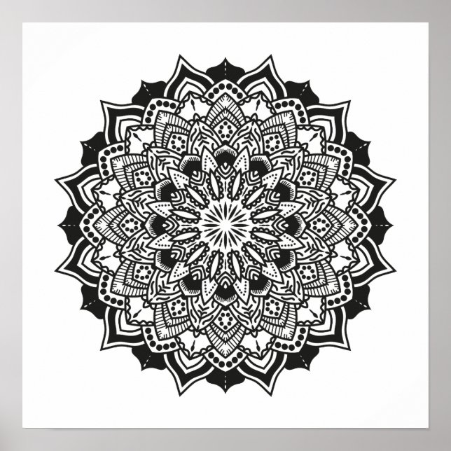 Geometric Adult Coloring Mandala Poster (Vorne)