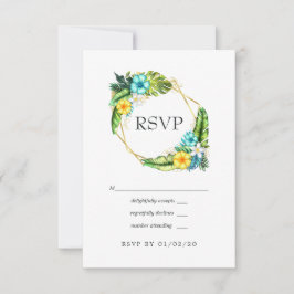 Geometric Aloha Tropical Summer Beach Hochzeit RSVP Karte