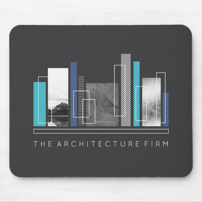 Geometric Architecture Blue & Gray Mousepad (Vorne)