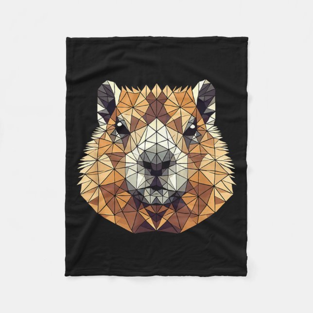 Geometric Art Groundhog Groundhogs  Fleecedecke (Vorderseite)