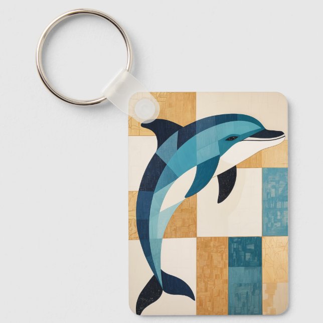 Geometric Azure Leap Schlüsselanhänger (Vorderseite)