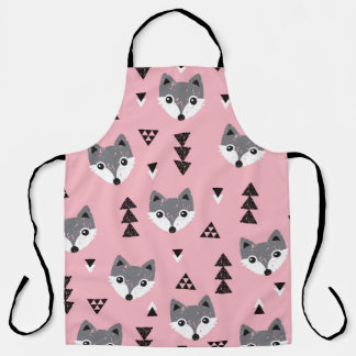 Geometric Baby Fox Woodland Pattern Schürze