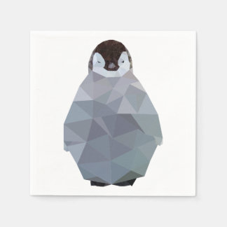 Geometric Baby Pinguin Print Serviette