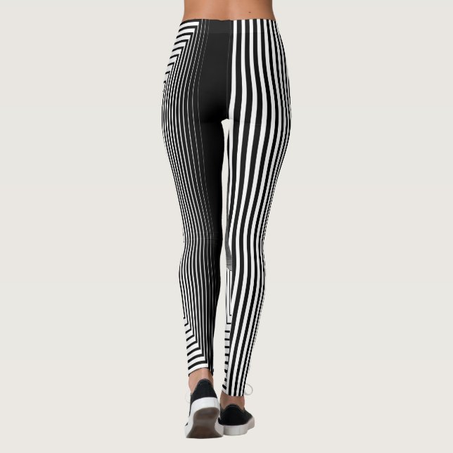 geometric black and white pattern leggings (Rückseite)