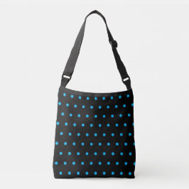 Geometric Black Blue Polka Dots Tragetaschen Mit Langen Trägern
