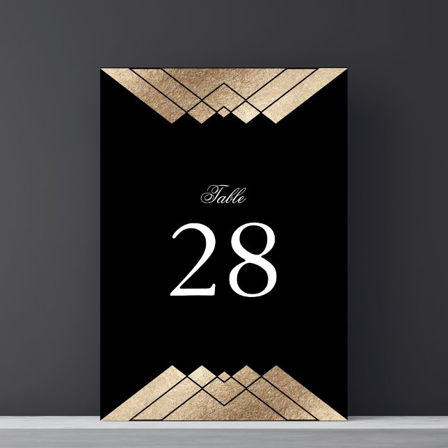 Geometric Black Gatsby Wedding Tischnummern (Von Creator hochgeladen)