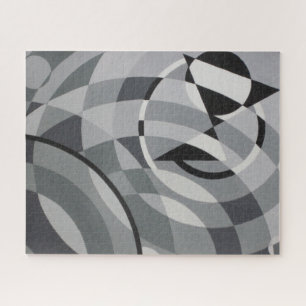 Geometric Black White Circles Monochrome Puzzle