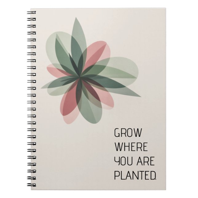 Geometric Bloom Modern Cover Art Notizblock (Vorderseite)