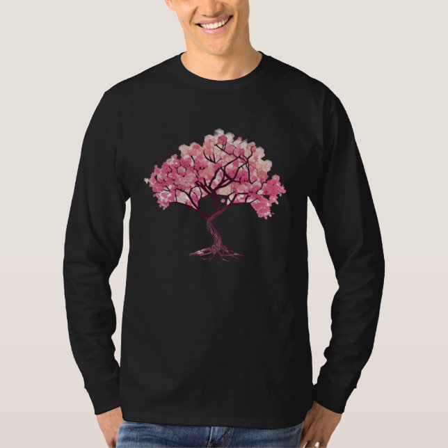 Geometric Blossoming Spirit Cherry Blossom Tree of T-Shirt (Vorderseite)