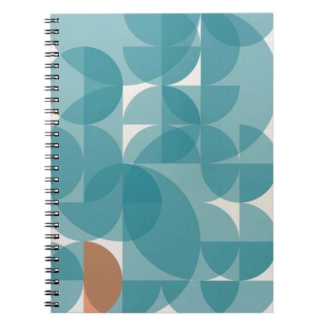 Geometric Blue Abstrakt Notebook Notizblock (Vorderseite)