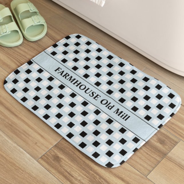 Geometric Blue Black Bath Mat Badematte (Von Creator hochgeladen)