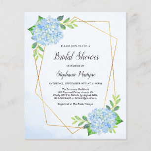 Geometric Blue Hydrangea Budget Brautparty
