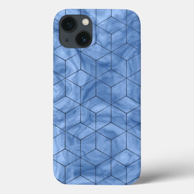 Geometric Blue Marble Case-Mate iPhone Hülle (Rückseite)
