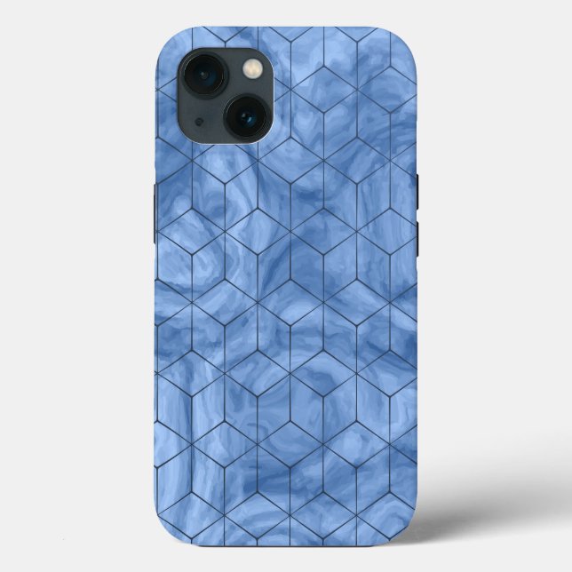 Geometric Blue Marble Case-Mate iPhone Hülle (Rückseite)