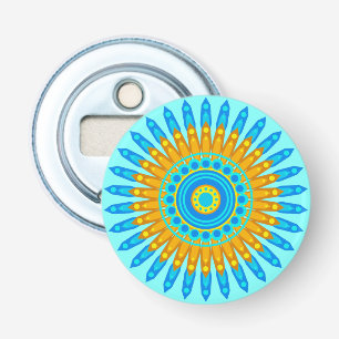 Geometric Blue Orange Mandala Design-68567 Flaschenöffner