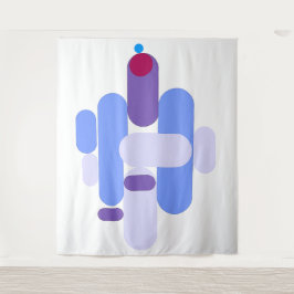 GeoMetric Blue Pattern Tapestry Wandteppich