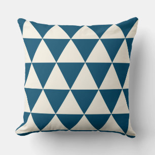 Geometric Blue und Elvory White Modern Cushion Kissen