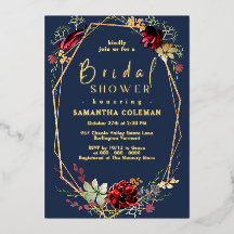 Geometric Boho Wildblume Blue Navy Brautparty
