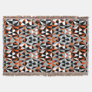 Geometric Bold Retro Funky Orange Gray Schwarz-wei Decke