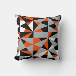 Geometric Bold Retro Funky Orange Schwarz-weiß Kissen