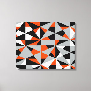 Geometric Bold Retro Funky Orange Schwarz-weiß Leinwanddruck