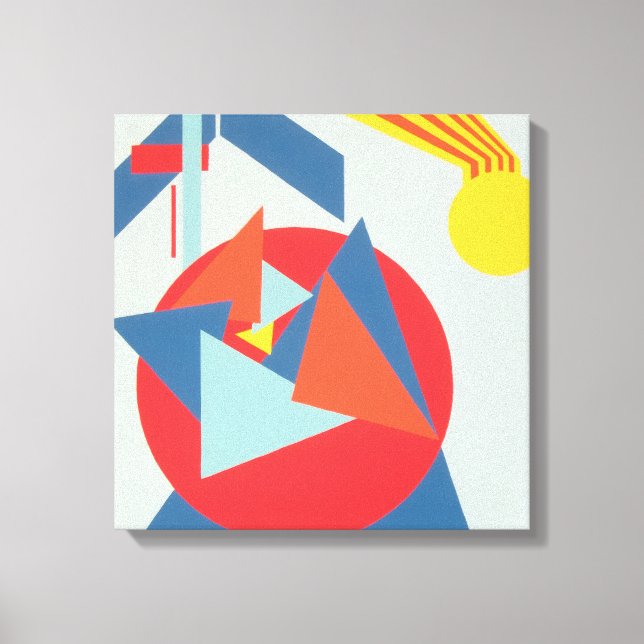 Geometric Bold Yellow Sunburst Canvas Print Leinwanddruck (Vorderseite)