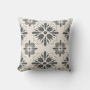 Geometric Charcoal Gray Sherpa Blanket Kissen