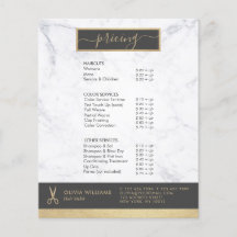 Geometric Chic Gold Scissors Marmorhaar Stylist