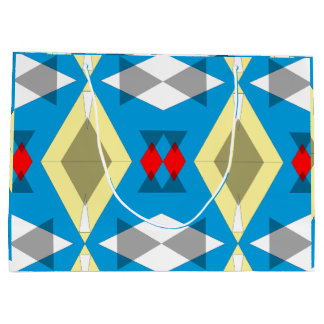 Geometric Convergence in Blue and Gold Große Geschenktüte