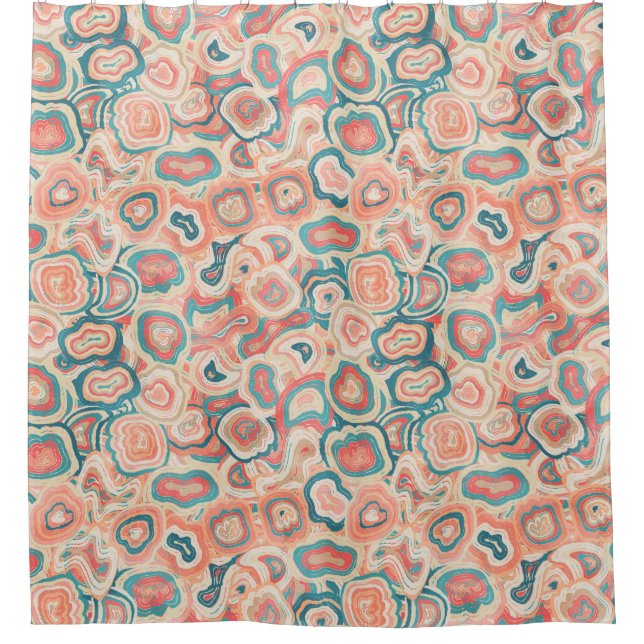 Geometric Coral Shapes Duschvorhang (Vorderseite)