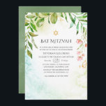 Geometric Crystal Greenery Bat Mitzvah Einladung<br><div class="desc">Trendy grüne Fledermaus Mitzvah laden mit goldenem geometrischem Rahmen und Salbei grüne Aquarellwäsche Rückwärtsgang entwickelt,  um schnell und einfach auf Ihre Event-Spezifikationen angepasst werden.</div>