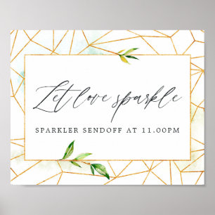 Geometric Crystal Wedding Lass Liebe Sparkle Poster