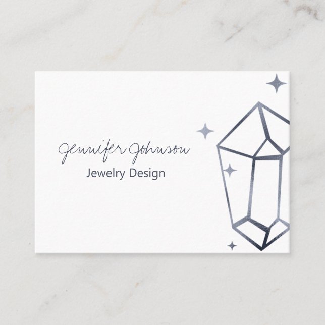 Geometric Dark Gray Foil Visitenkarte (Vorderseite)