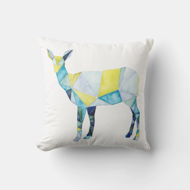 Geometric Deer Animal Kissen (Vorderseite)
