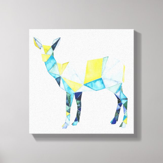 Geometric Deer Animal Leinwanddruck (Vorderseite)