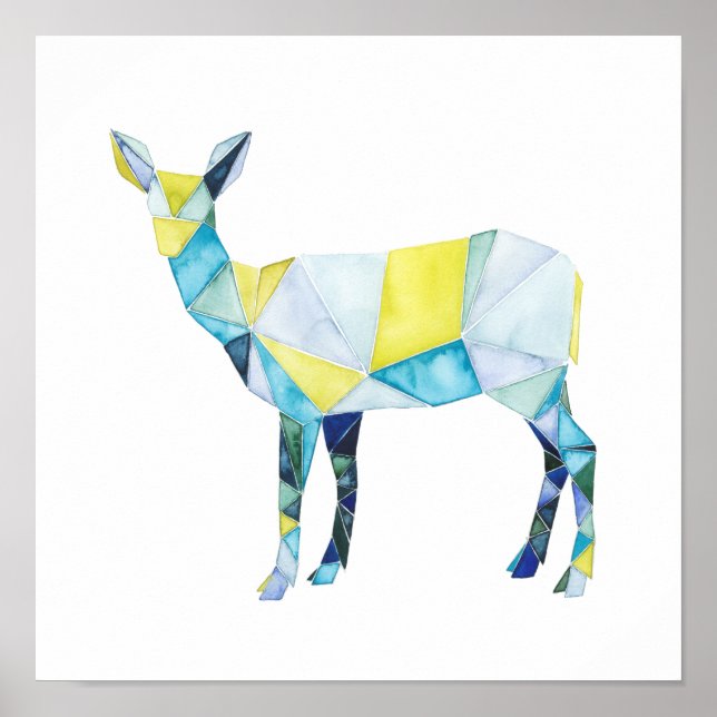 Geometric Deer Animal Poster (Vorne)