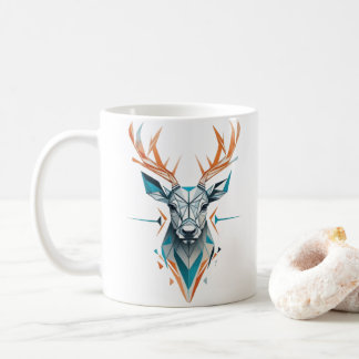 Geometric Deer Art | Modernes Design für Abstrakte Kaffeetasse