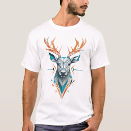Geometric Deer Art T - Shirt | Moderne Wildfauna