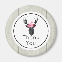 Geometric Deer Head mit floraler Krone Vielen Dank