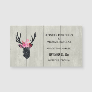 Geometric Deer Head mit FlorWedding Save the Date Magnetkarte