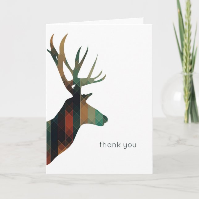 Geometric Deer Vielen Dank Dankeskarte (Vorderseite)