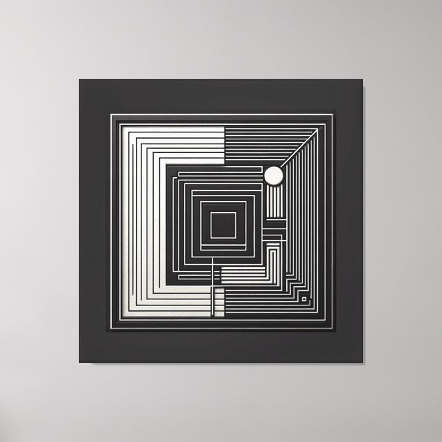Geometric Depth Grid Leinwanddruck (Vorderseite)