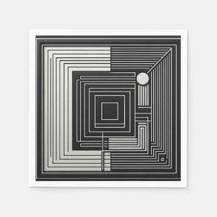 Geometric Depth Grid Serviette