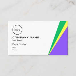 Geometric Design in Purple, Green and Yellow Visitenkarte