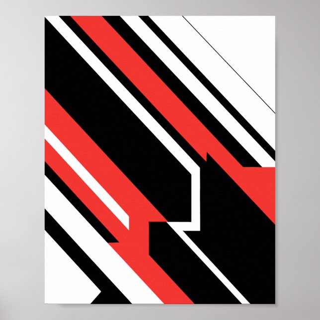 Geometric Design with High Contrast Colors Poster (Vorne)