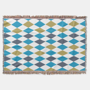 Geometric diamond Blue Green Modern Harlequin Decke