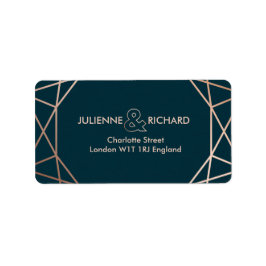 Geometric Diamond Elegant Wedding Address Labels Adressaufkleber