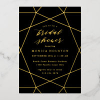 Geometric Diamond Elegantes Black Brautparty Gold